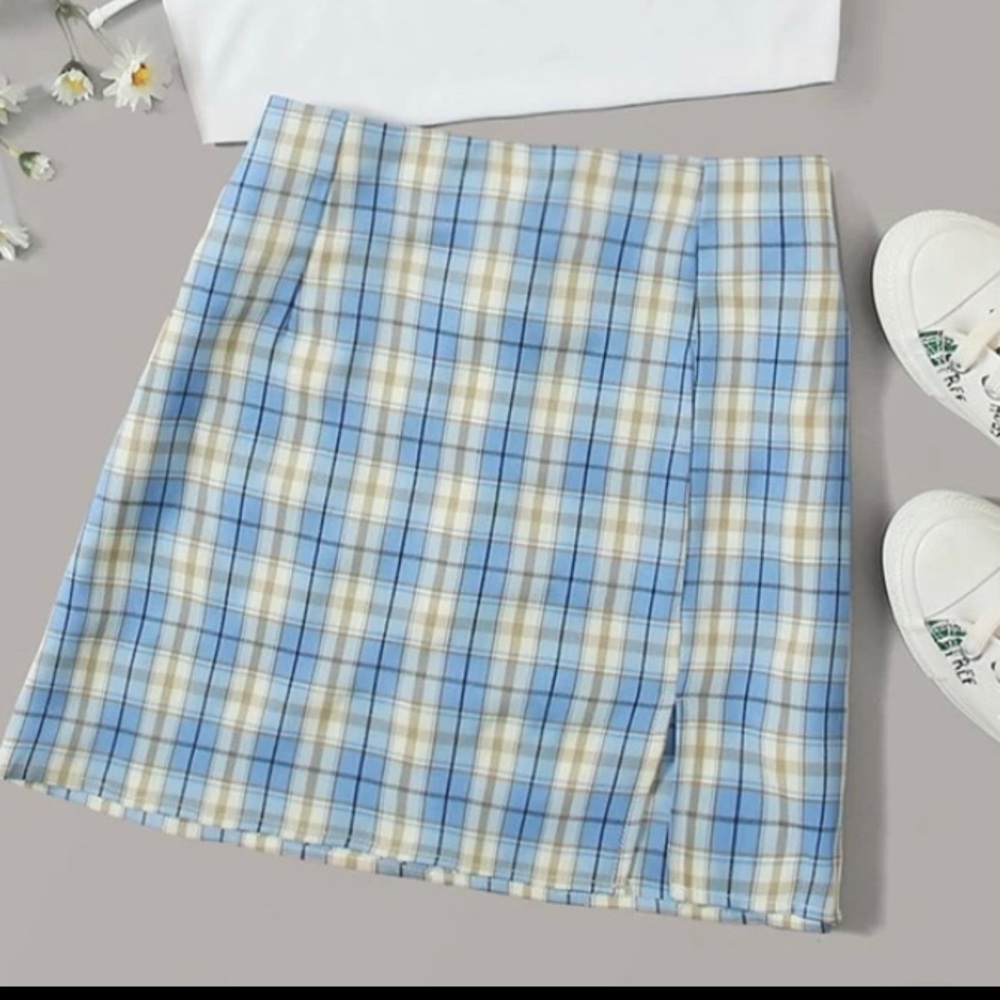 Plaid A-Line Skirt
